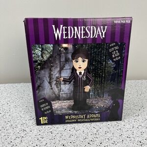 Gemmy Wednesday Addams Inflatable Halloween Yard Lawn Decor 3.5 Ft. Light Up